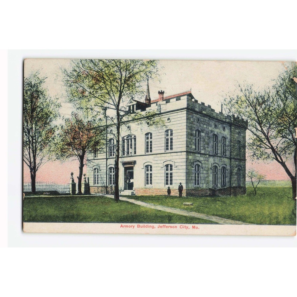 Vintage 1909 Armory Building Jefferson City Missouri Litho Postcard VG